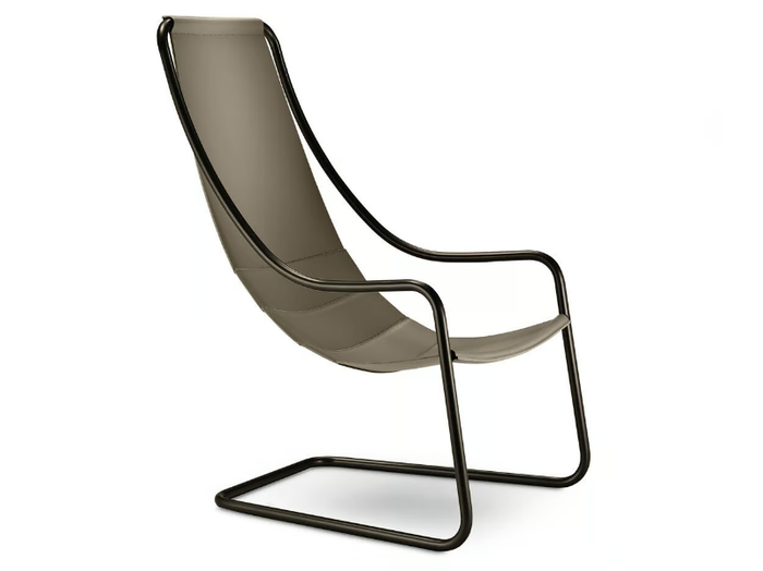 NANCY - Cantilever leather armchair with armrests _ i 4 Mariani